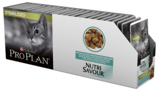 Влажный корм для стерилизованных кошек Pro Plan Nutrisavour, с океанической рыбой 85 г (кусочки в соусе)