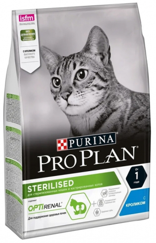 Сухой корм для стерилизованных кошек Pro Plan Sterilised, с кроликом 3 кг