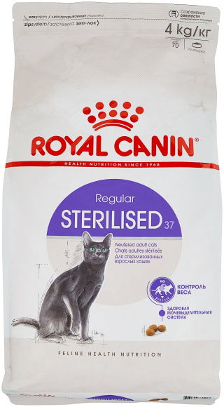 Сухой корм для стерилизованных кошек Royal Canin 37, профилактика избыточного веса 4 кг